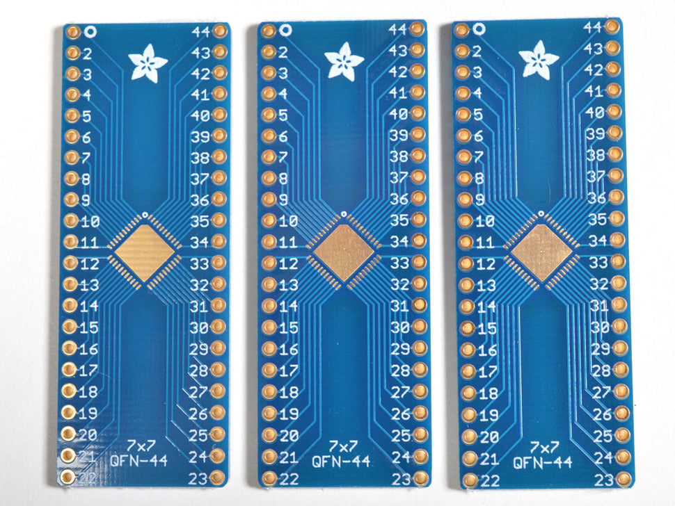 SMT Breakout PCB for 44-QFN or 44-TQFP - 3 Pack!