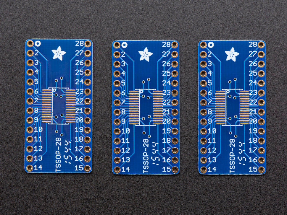 SMT Breakout PCB for SOIC-28 or TSSOP-28 - 3 Pack!