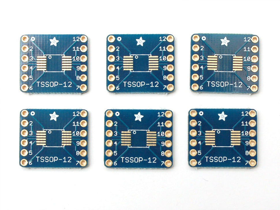 SMT Breakout PCB for SOIC-12 or TSSOP-12 - 6 Pack!