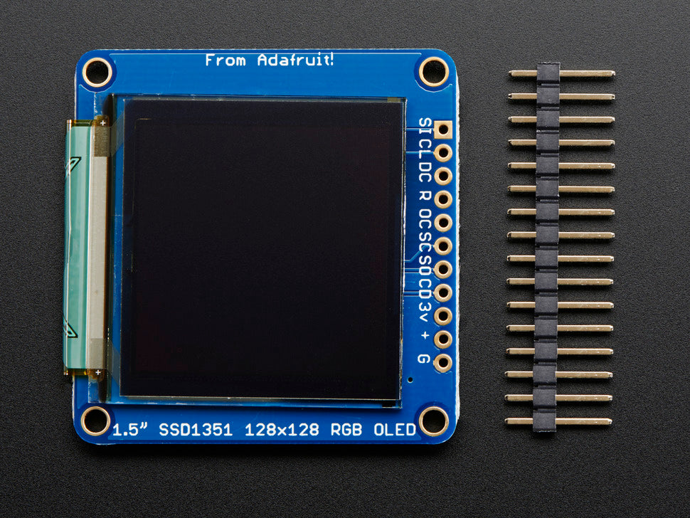 OLED Breakout Board - 16-bit Color 1.5" w/microSD holder