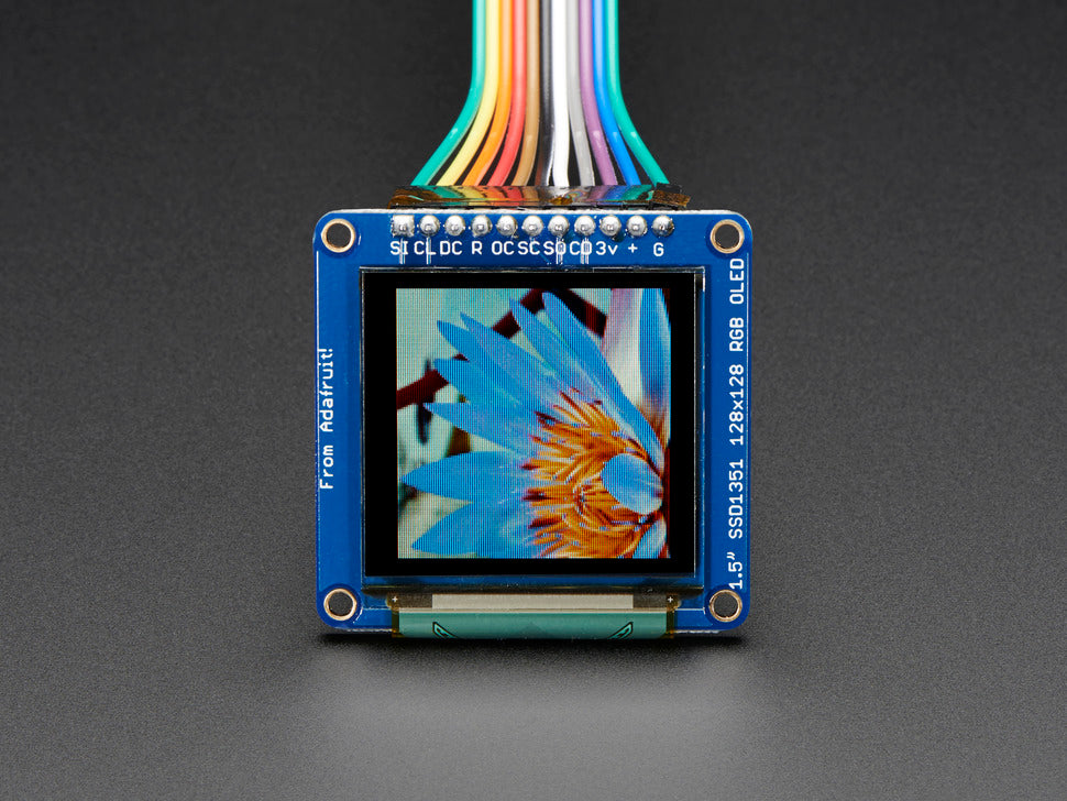 OLED Breakout Board - 16-bit Color 1.5" w/microSD holder
