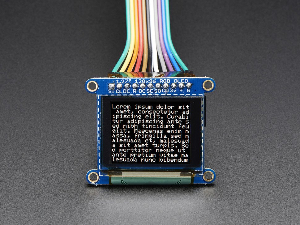 OLED Breakout Board - 16-bit Color 1.27" w/microSD holder