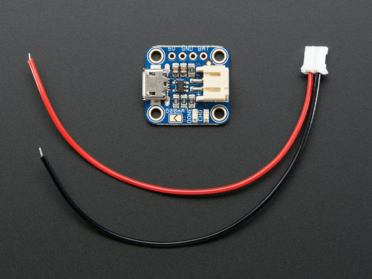 Adafruit Micro Lipo w/MicroUSB Jack - USB LiIon/LiPoly charger - v1