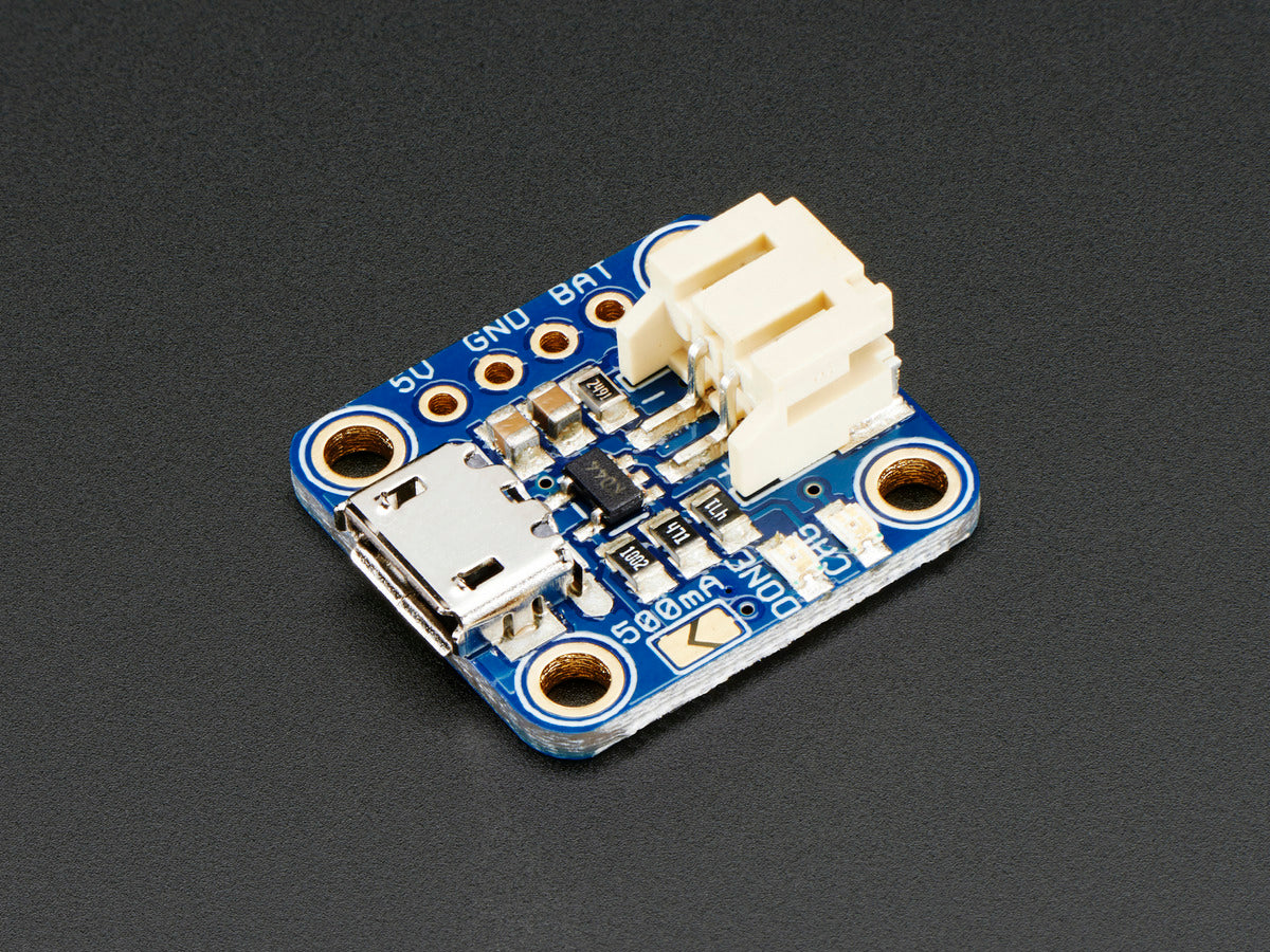 Adafruit Micro Lipo w/MicroUSB Jack - USB LiIon/LiPoly charger - v1