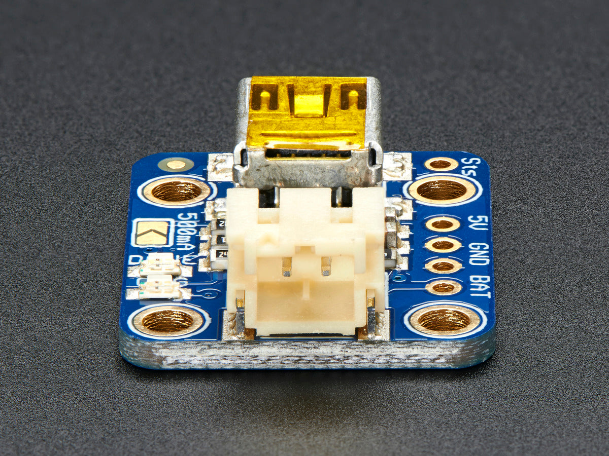 Adafruit Mini Lipo w/Mini-B USB Jack - USB LiIon/LiPoly charger - v1