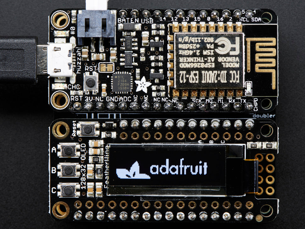 FeatherWing OLED - 128x32 OLED Add-on For All Feather Boards