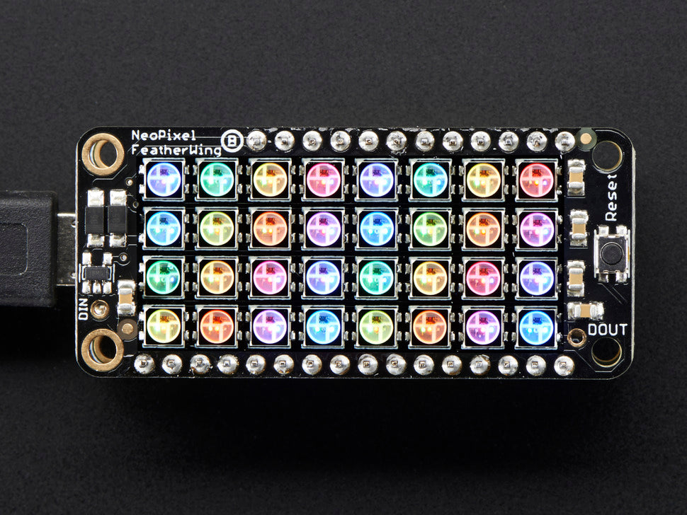 NeoPixel FeatherWing - 4x8 RGB LED Add-on For All Feather Boards