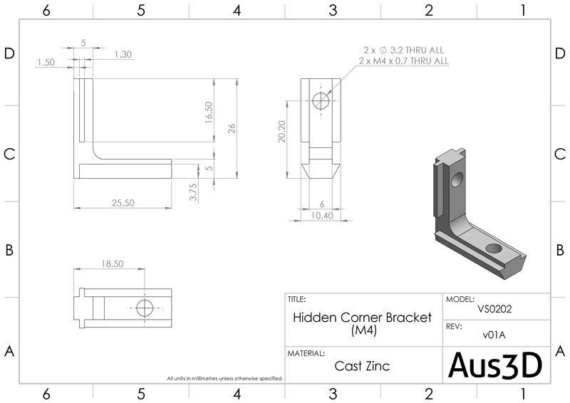 Inside Hidden Corner Bracket
