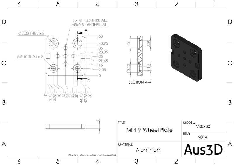 V-Slot Gantry Plate - Mini V Wheel