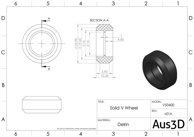 Delrin Solid V-Wheel Kit
