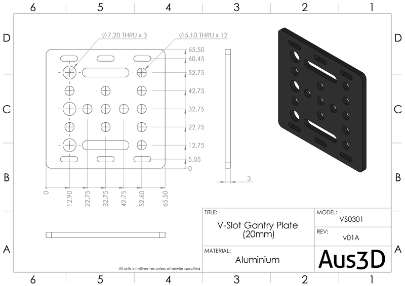 V-Slot Gantry Plate - 20mm