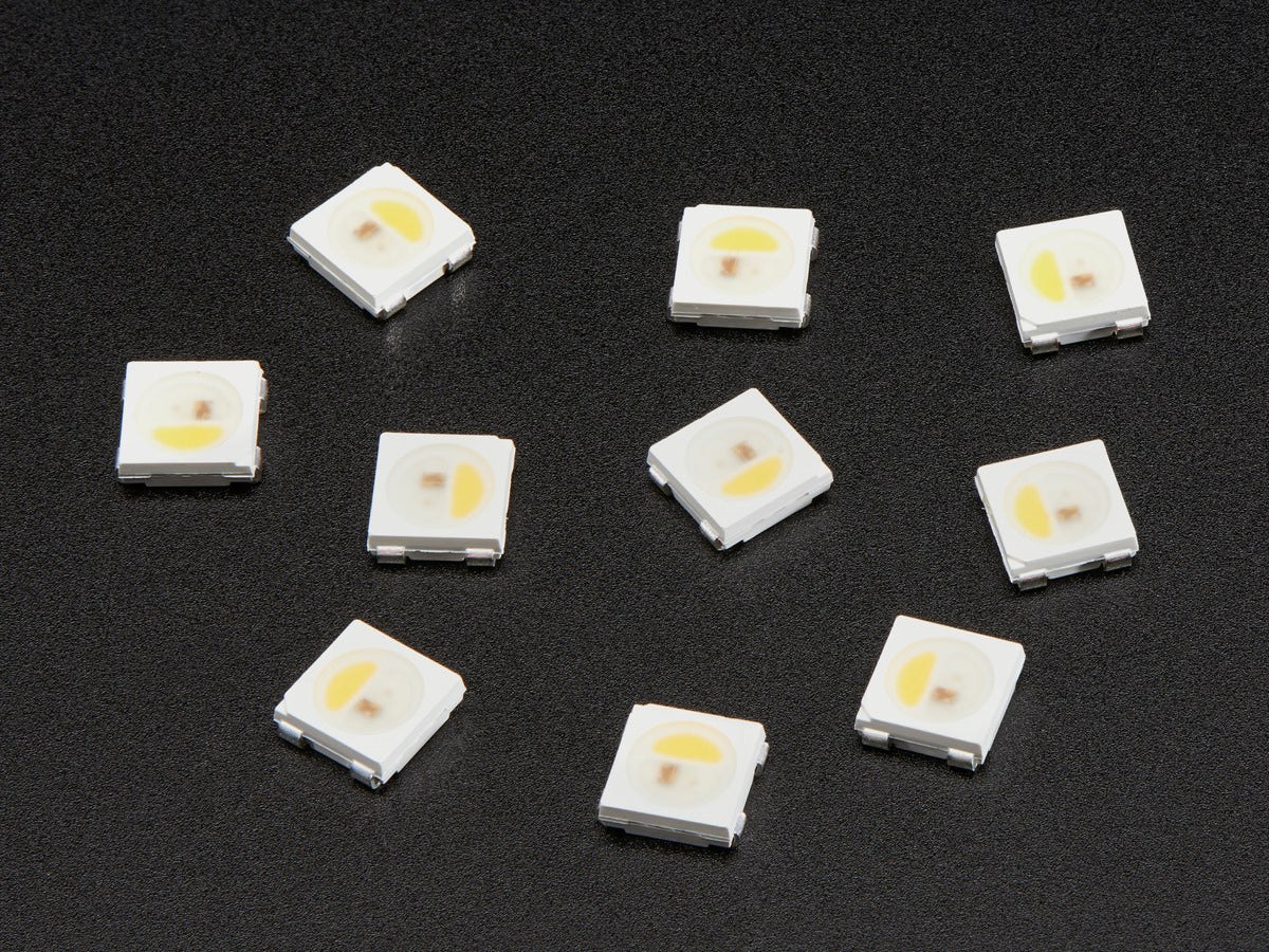 NeoPixel RGBW LEDs w/ Integrated Driver Chip - White Casing - 10 Pack