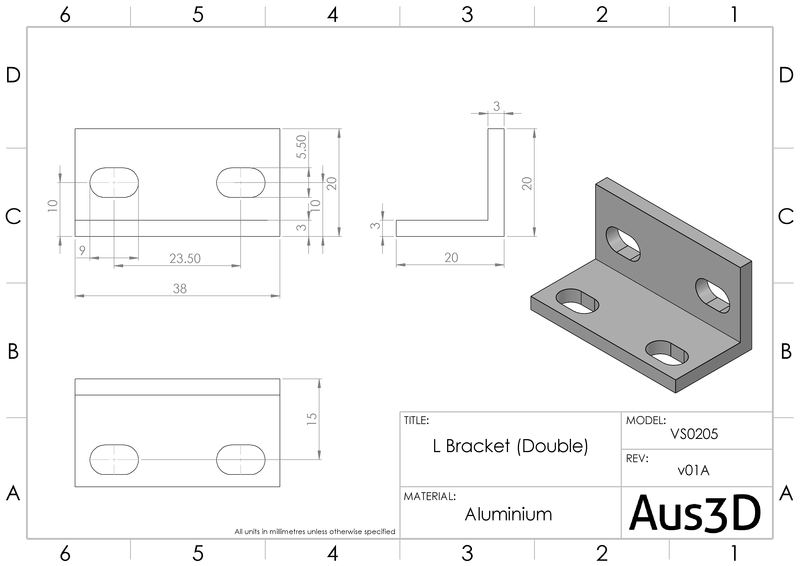 V-Slot L Bracket (90 Degree) | Aus3D